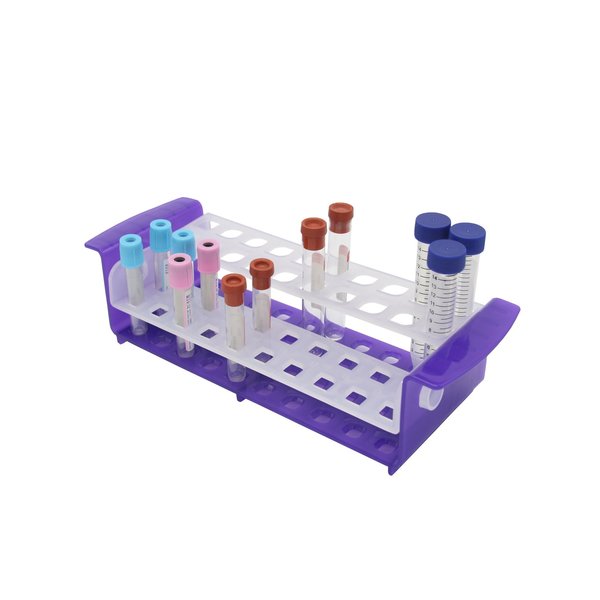 Multi Tube Rack, Natural/Purple, 10-17mm