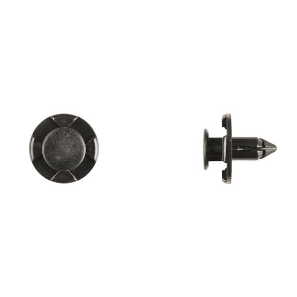 Blk Nyln Push Bumper Ret 7mm Hole Size 9mm Stem L PK15