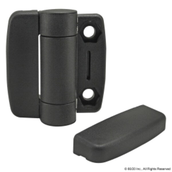 Standard Hinge W/Cover Caps Nylon Blk
