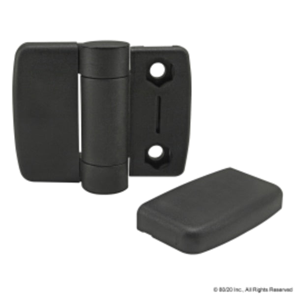 Standard Hinge W/Cover Caps Nylon Blk