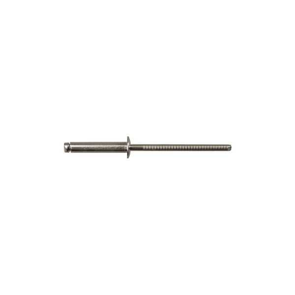 Blind Rivet, Flanged Head, 1/8 in Dia., Stainless Steel Body
