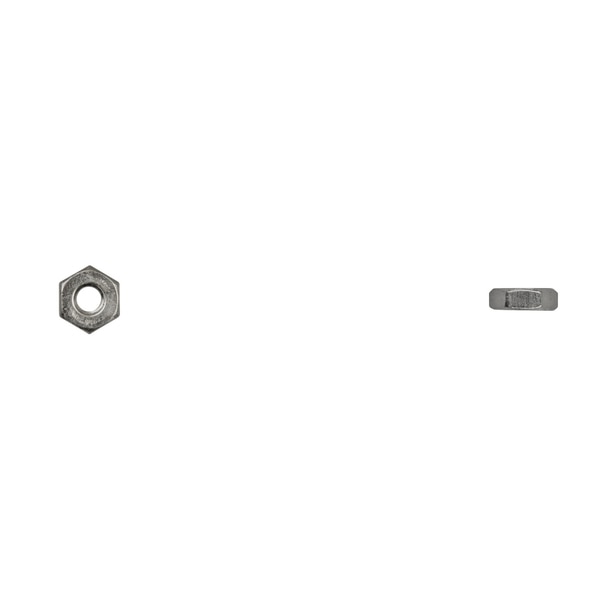 Hex Nut, #8-32, Bright Zinc Plated