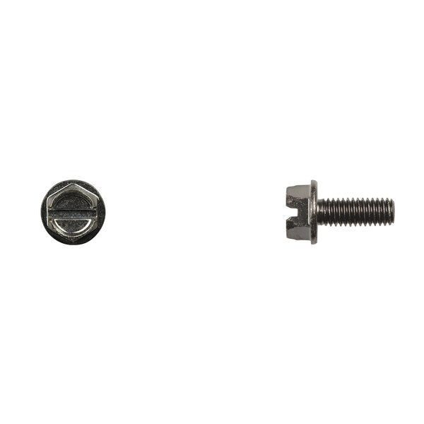 Blk License Plate Screws 6x16mm 10mm Hx Wash Hd Slotted PK50