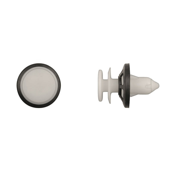Wht Nyln Door Panel Ret 9mm Hole 16mm Top Hd 16mm Stem PK15