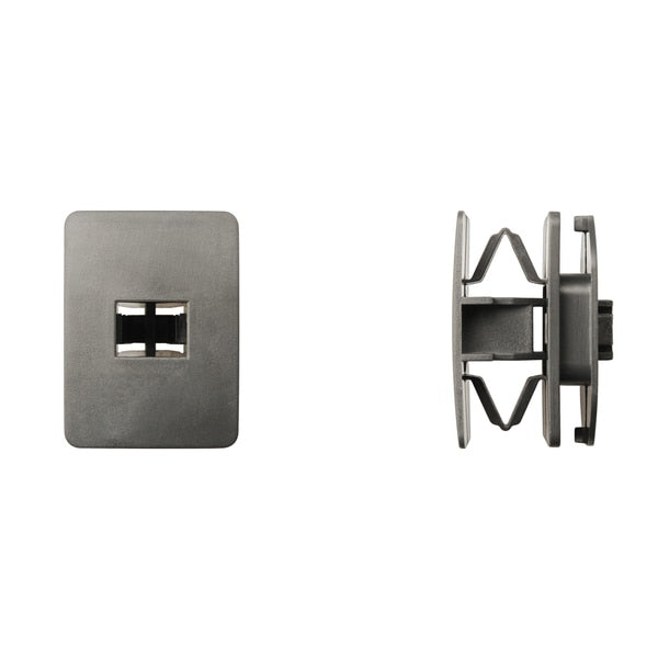 Gray Nyln Rocker Mldg Clips 22mmX30mm Hd 18mm OA. H PK15