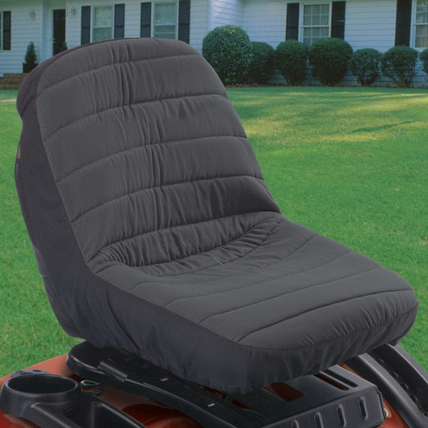 Tractor Seat Cover, Med, Blk/Gry, Deluxe