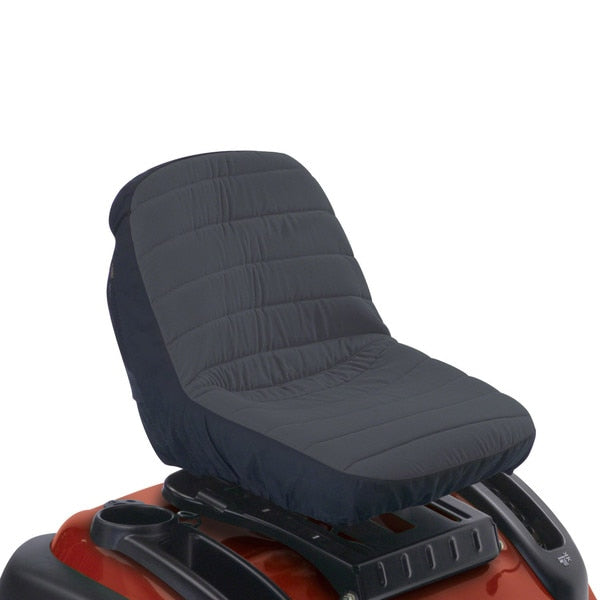 Tractor Seat Cover, Med, Blk/Gry, Deluxe
