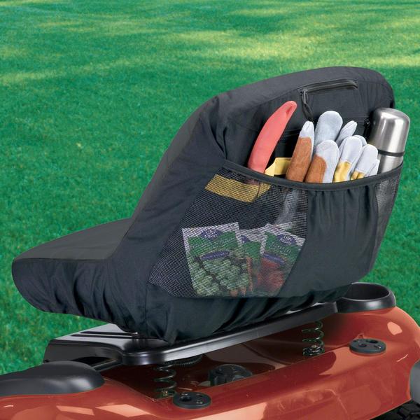 Tractor Seat Cover, Med, Blk/Gry, Deluxe