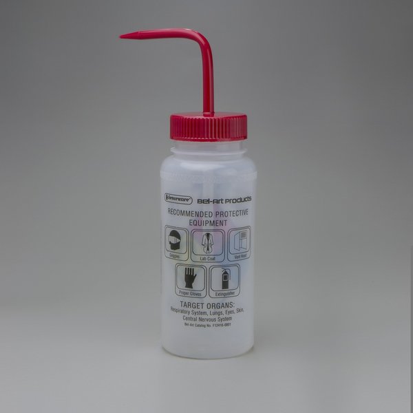 Bel-Art GHS Labeled Safety-Vented Acetone Wash Bottle: 500ml, 4/PK