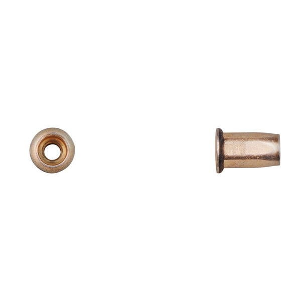 Nut Insert, M6-1.00 Thrd Sz, Hex, Steel, Zinc Yellow