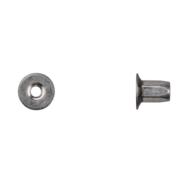 Nut Insert, M6-1.00 Thrd Sz, Hex, Steel, Zinc Plated