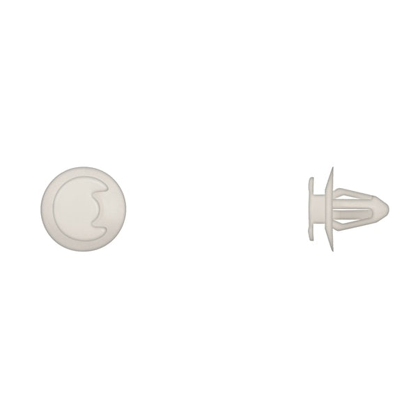 Wht Nyln Door Panel Ret 7.5mm Hole Size 11mm Stem L PK10