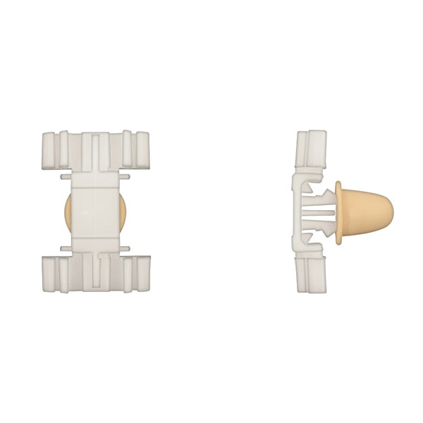 Wht Nyln Body Mldg Clips 10mm Hole Size 11mm Stem L PK25