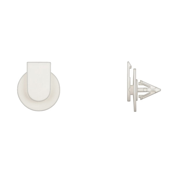 Wht Nyln Fender Mldg Clips 8mm Hole Size 13mm Stem L PK15