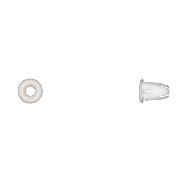 Wht Nyln Mldg Insert Nuts 9mm Hole 12mm Stem 11.5mm Hd PK25