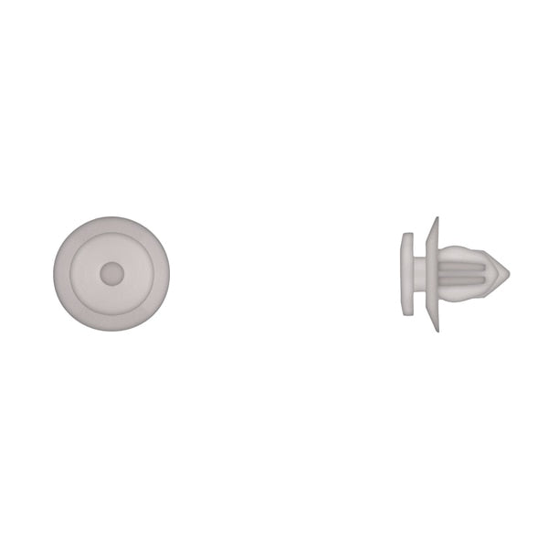 Wht Nyln Scuff Plate Ret 8.5mm Hole Size 13mm Hd Dia PK15