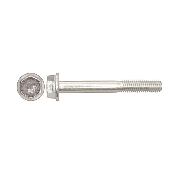 Class 10.9, M6-1.00 Flange Bolt, Bright Zinc Plated 50 mm L