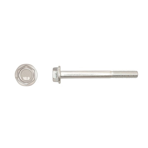 Class 10.9, M6-1.00 Flange Bolt, Bright Zinc Plated 60 mm L