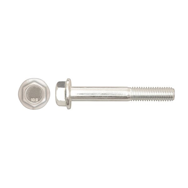 Class 10.9, M8-1.25 Flange Bolt, Bright Zinc Plated 55 mm L