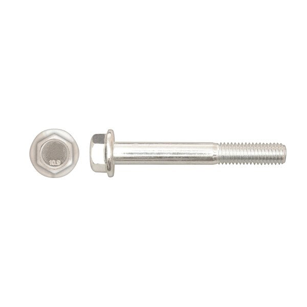 Class 10.9, M8-1.25 Flange Bolt, Bright Zinc Plated 60 mm L