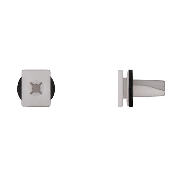 Wht Bumper Screw Grommets #10 Screw Size 18mm Stem L PK25