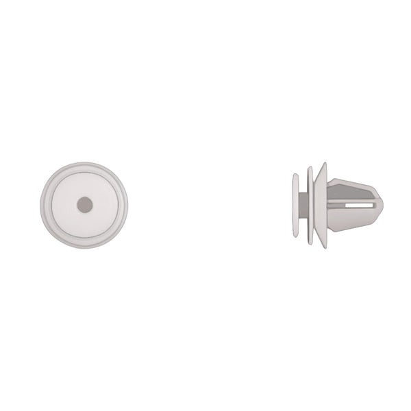 Wht Nyln Trim Panel Ret 9mm Hole Size 13mm Stem L PK25