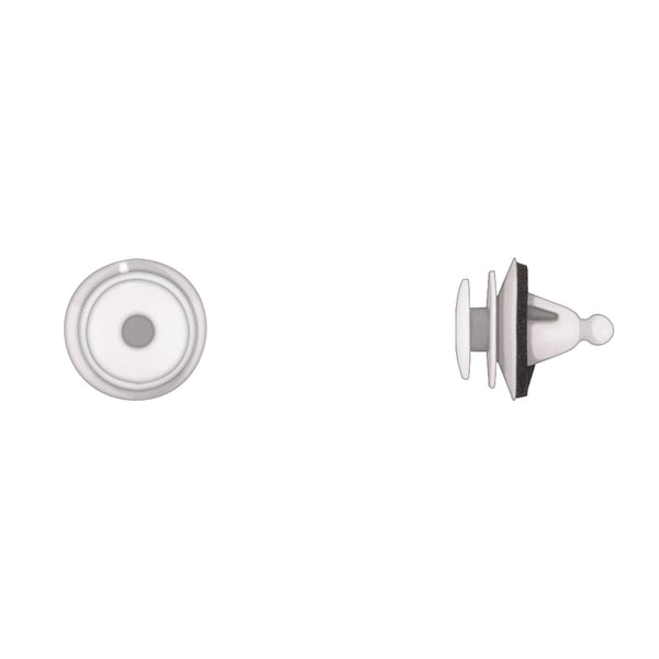 Wht Nyln Trim Retainers 7mm Hole Size 15mm Stem L PK25