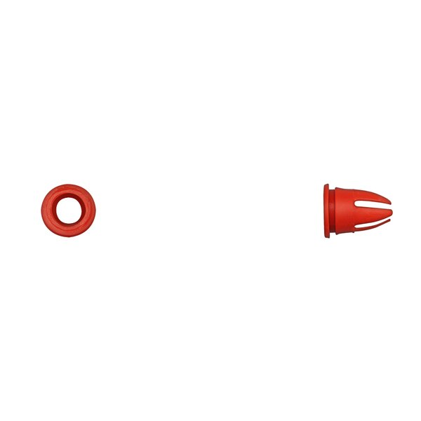 Red Nyln Tubular Nuts 9mm Hole 14mm Stem L PK50