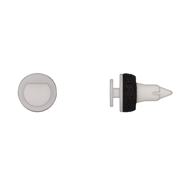 Wht Nyln Door Panel Ret 8mm Hole Size 18mm Stem L PK15