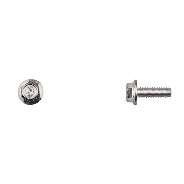 Class 10.9, M5-0.80 Flange Bolt, Bright Zinc Plated 16 mm L