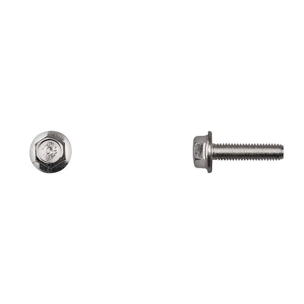 Class 10.9, M5-0.80 Flange Bolt, Bright Zinc Plated 20 mm L
