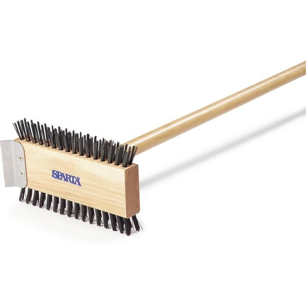 Broiler w/Carbon Steel Bristle, 30.5 in, Package Quantity 6, 30 in L Handle, 1/2 in L Brush, Wood