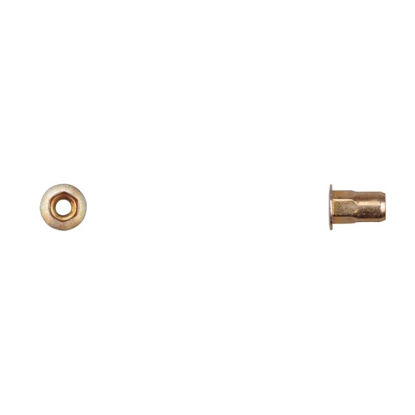 Nut Insert, M4-0.70 Thrd Sz, Hex, Zinc Yellow
