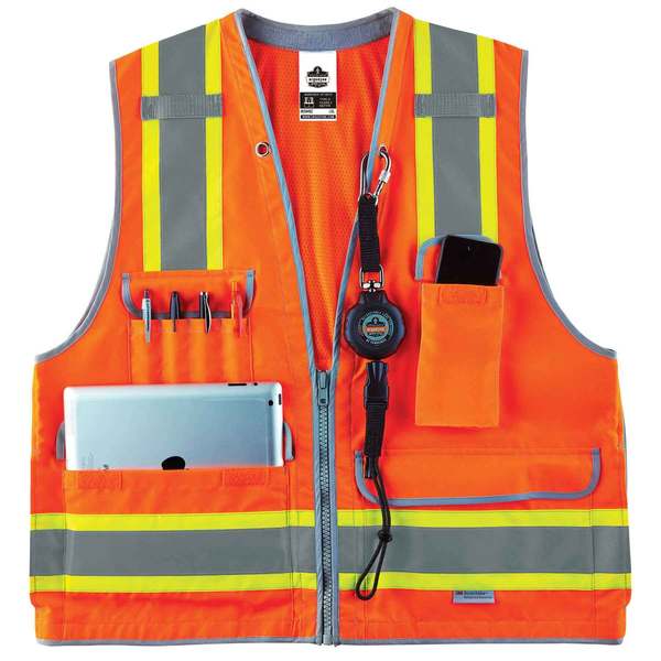 Economy Mesh Vest, Orange, S/M