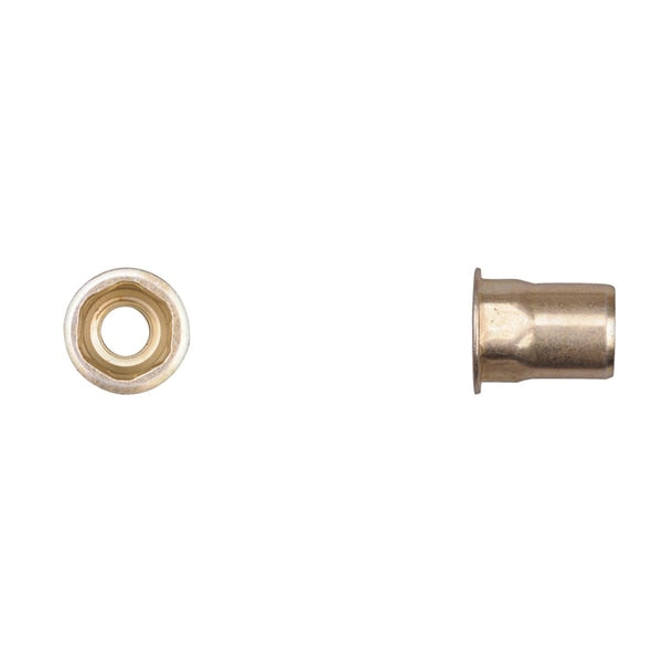 Nut Insert, M8-1.25 Thrd Sz, Hex, Zinc Yellow
