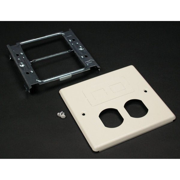 Duplex Two Gang Cover Fitting, Gray, Steel
