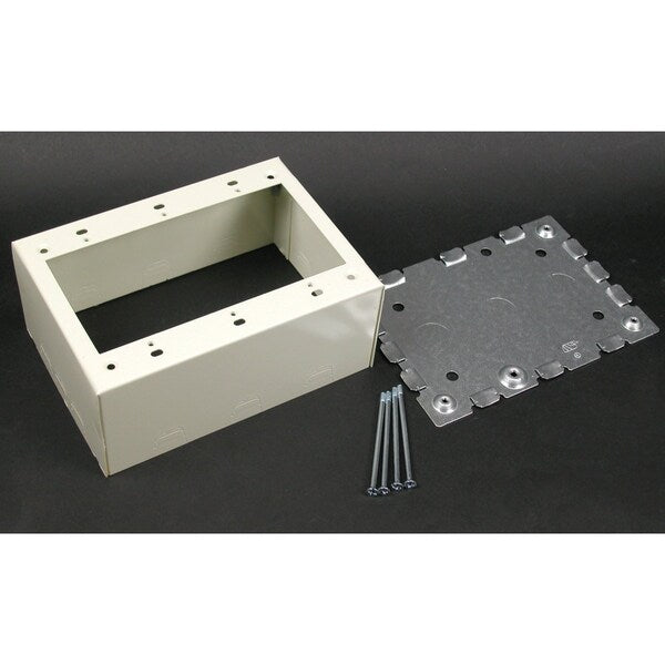 GFCI Three Gang Box Fitting, Ivory, Steel