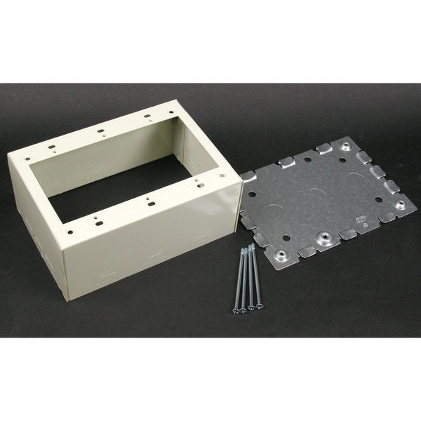 GFCI Three Gang Box Fitting, Ivory, Steel