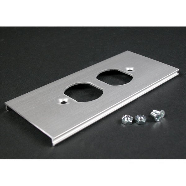 Duplex Cover Plate, Gray, Aluminum