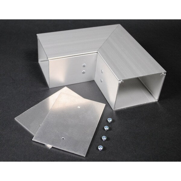 Flat Elbow Fitting, Gray, Aluminum