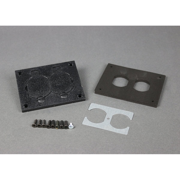 Nonmetallic Duplex Cover Plate, Number of Gangs: 2 Non Metallic, Brown