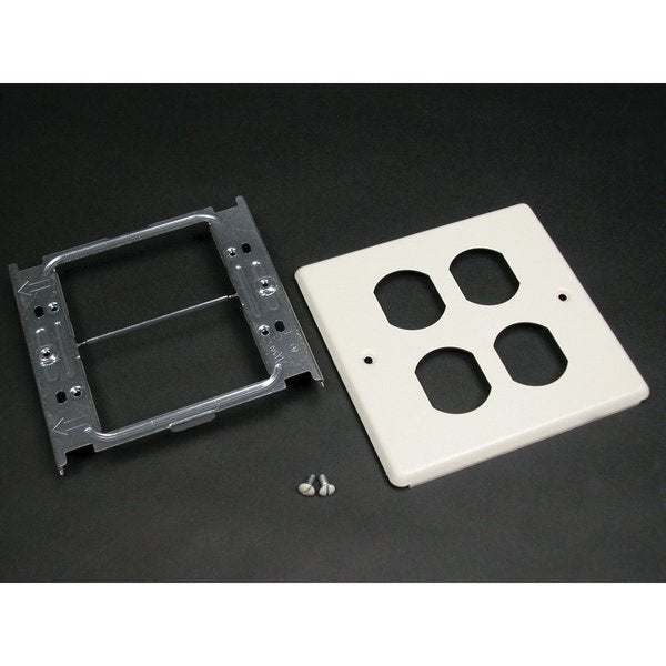Duplex Two Gang Cover Fitting, Gray, Steel