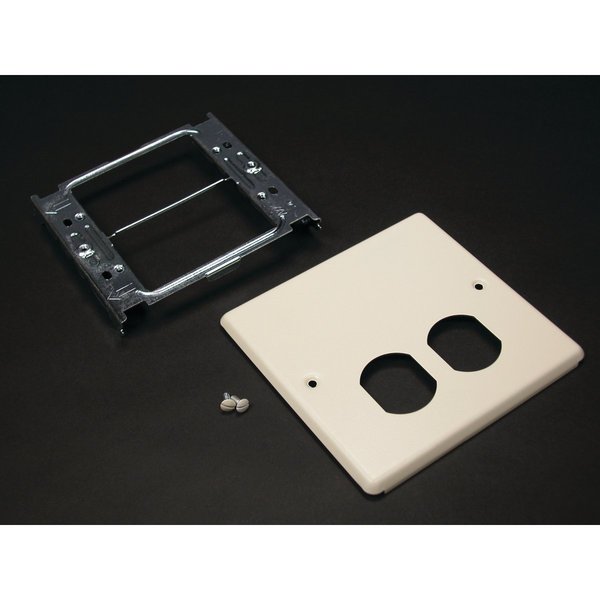 Duplex Two Gang Cover Fitting, Gray, Steel