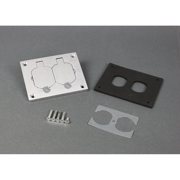 Duplex Cover Plate, Gray, Aluminum
