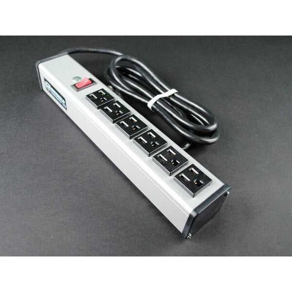 Plug-In Six Outlet Unit, Gray, Aluminum