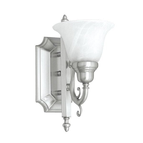 French Regency 1 Light Brushed Nickel Bath Vanity