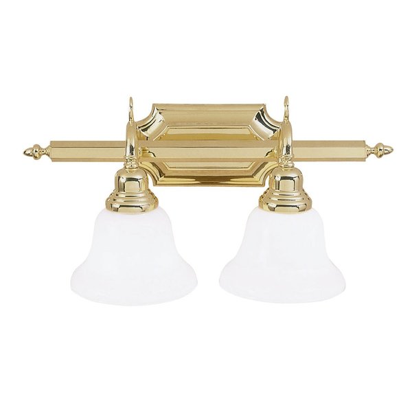 French Regency 2 Light Polished Brass Bath Vanity
