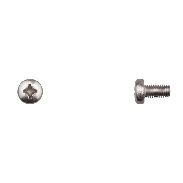 M6-1.00 x 12 mm Phillips Pan Machine Screw, 18-8 Stainless Steel