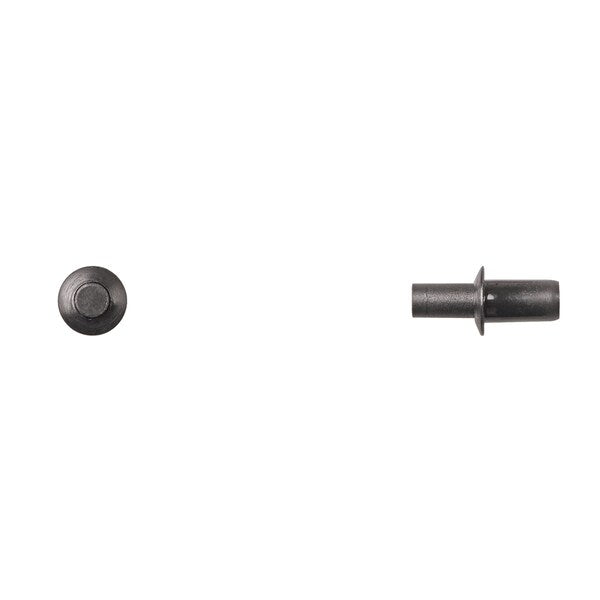 Blk Nyln Push Type Ret 6mm Hole 10mm Flng 10mm Stem PK25