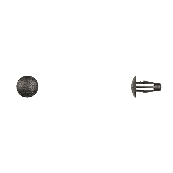 Blk Nyln Retaining Clips 5mm Hole 13mm Stem 11mm Hd Dia PK50